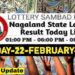 Nagaland State Lottery 22.2.2026 Today Result 1PM 6PM 8PM