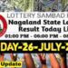 Nagaland state Lottery 26.07.2026