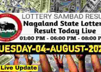 Nagaland State Lottery 4.8.2026 Today Result 1PM 6PM 8PM
